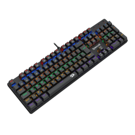 TECLADO MECANICO REDRAGON VALHEIM RAINBOW PRETO SWITCH MARROM