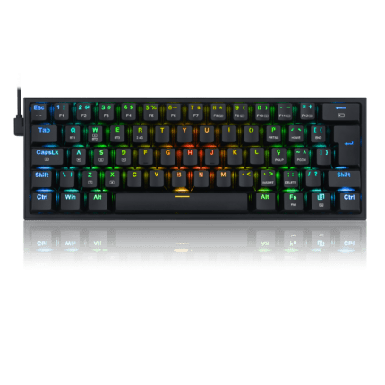 TECLADO MECANICO GAMER REDRAGON FIZZ PRO RGB PRETO S/FIO BT SW MARROM